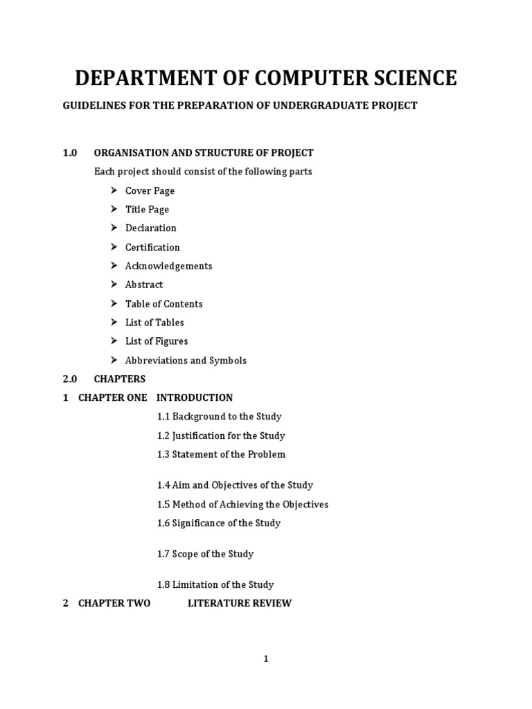 Undergraduate Project Preparation Guide | PDF | Thesis | Writing