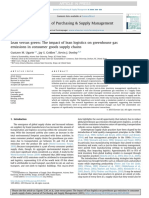 Lean Versus Green, The Impact of Lean Logistics On Greenhouse Gas Emissions in Consumer Goods Supply Chains