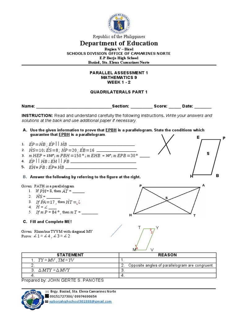 Department of Education Republic of The Philippines PDF Elementary
