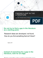 Finding A Gap in The Literature: Univ. Prof. Felicidad Tantoco Villavicencio, Edd, PHD, Rpsy