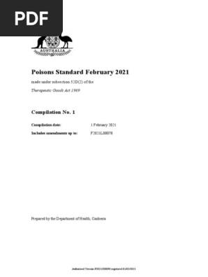 Poisons Standard February 2021 | PDF | Chemicals | Medicine