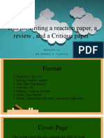 Tips For Writing A Reaction Paper, A Review, and A Critique Paper