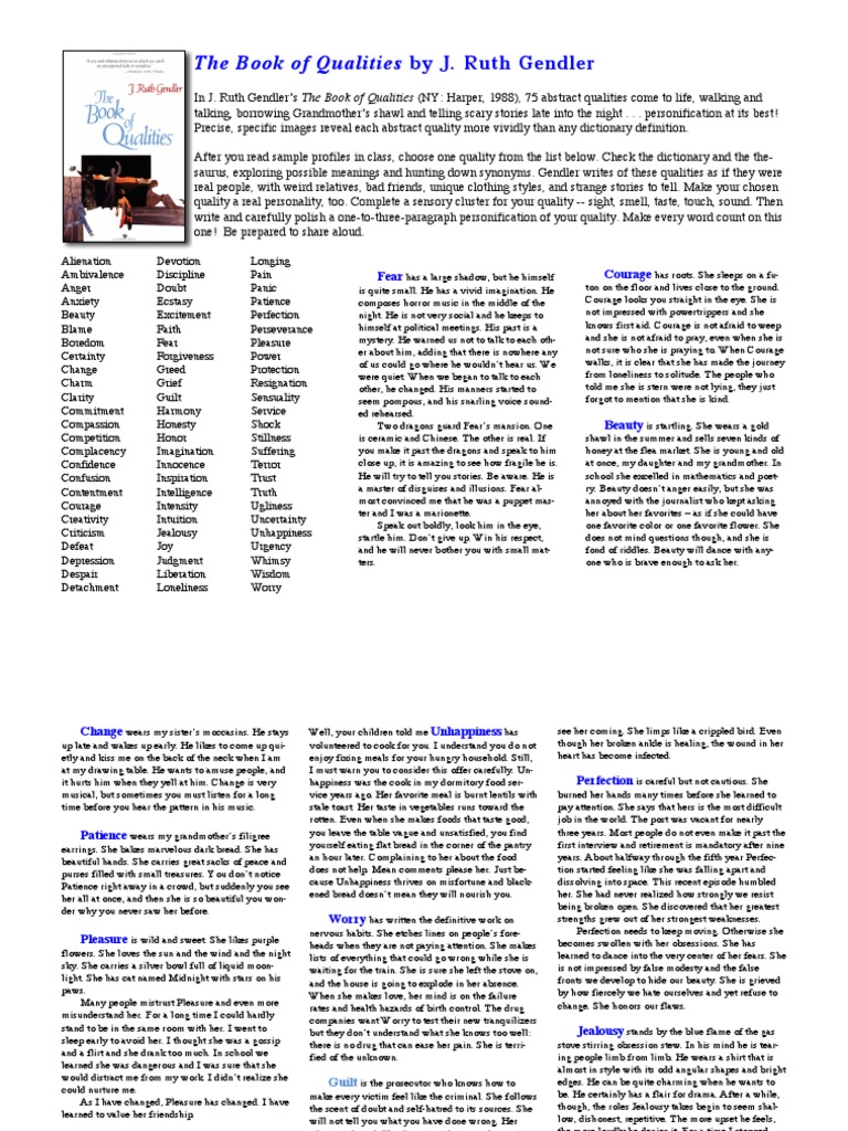 Book of Qualities Color | PDF | Courage | Psychological Concepts