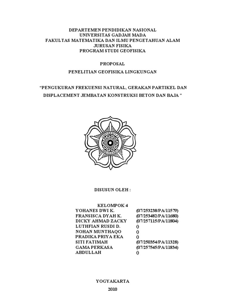 Proposal Penelitian Jembatan Kelompok 4