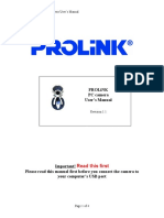 Prolink PC Camera User's Manual: Read This First