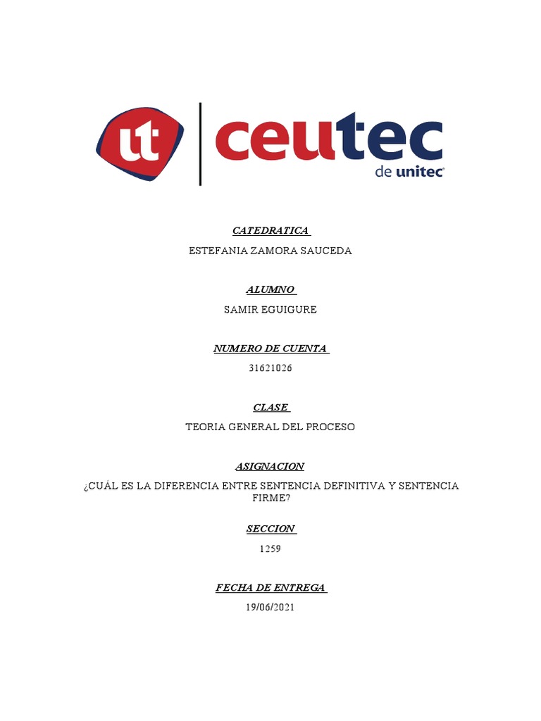 Diferencia Entre Sentencia Definitiva y Sentencia Firme | PDF