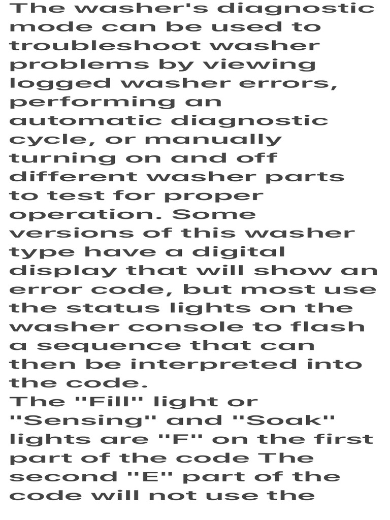 Whirlpool Washer Diagnostic Mode PDF Computing Computer Engineering