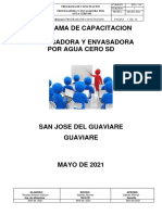 Programa de Capacitación y Entrenamiento Empresa Agua Cero Sd