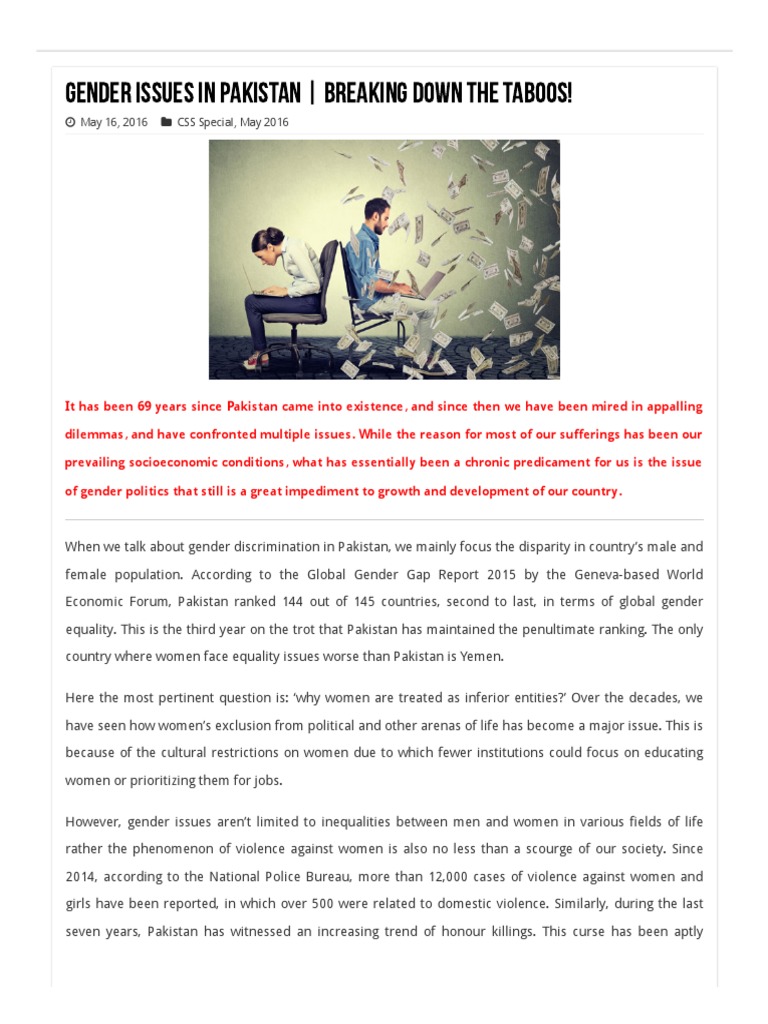 Gender Inequality and Violence in Pakistan | PDF | Transgender ...