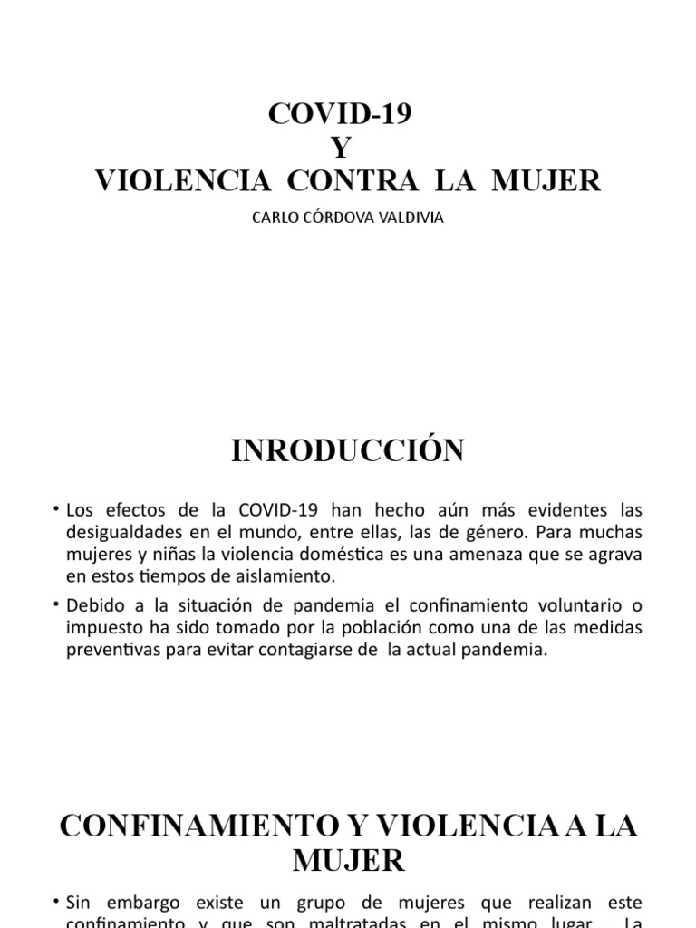 Covid-19 y Violencia en La Mujer | PDF | La violencia contra las ...