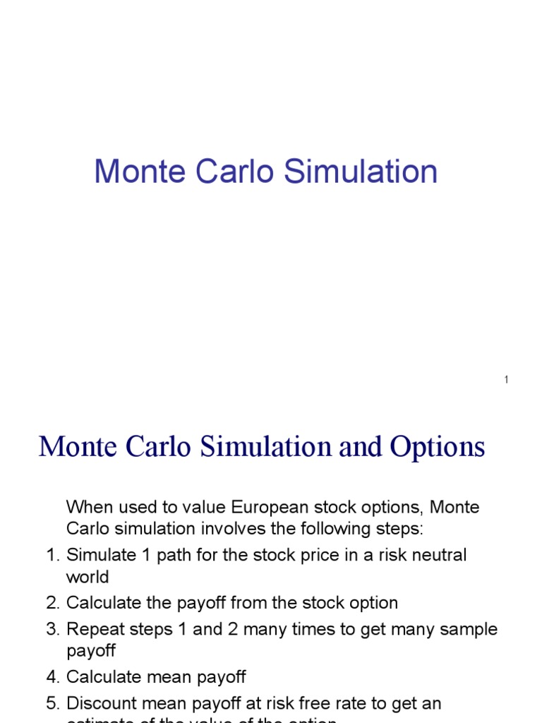 Monte Carlo Simulation for Options Pricing | PDF | Standard Error ...