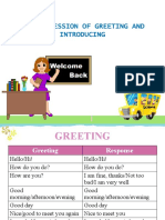 The Expression of Greeting and Introducing