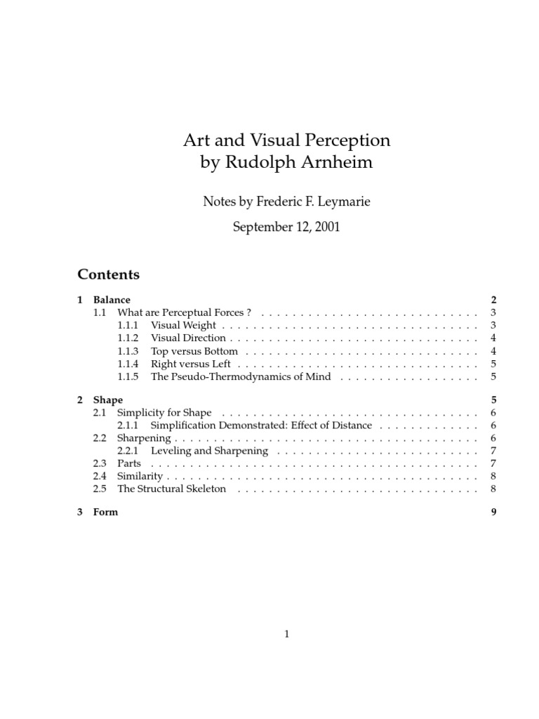 Arnheim on Art and Visual Perception | PDF