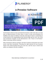 Cloud Vs On Premise Software