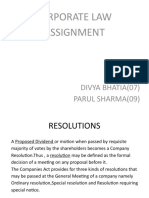 Corporate Law Assignment: BY: Divya Bhatia (07) Parul Sharma