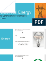 Electrical Energy Generation and Transmission