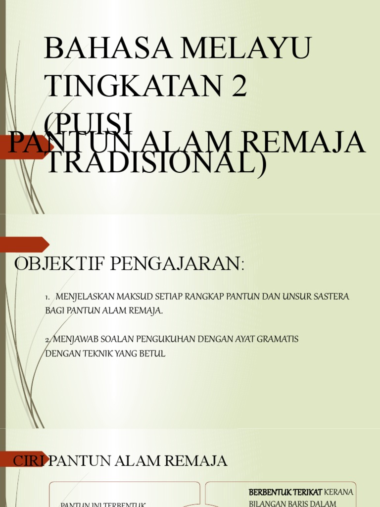 Present Pantun Alam Remaja Pdf