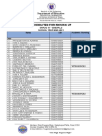 Candidates For Moving Up: Department of Education