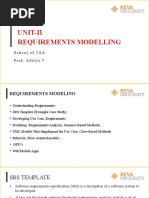 Unit-Ii Requirements Modelling: School of CSA Prof. Aditya.V