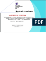 Certificate of Attendance: Marnelli R. Esmenda