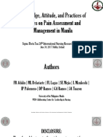 Knowledge, Attitude, and Practices of Nurses On Pain Assessment and Management in Manila