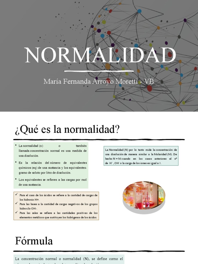 Normalidad | PDF | Concentración | Solución