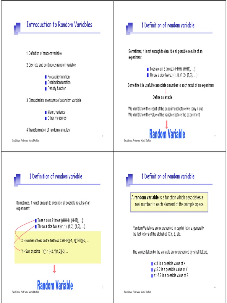 Introduction R V Probability Distribution Random Variable