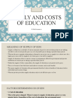 Supply and Costs of Education: S2 MA Economics