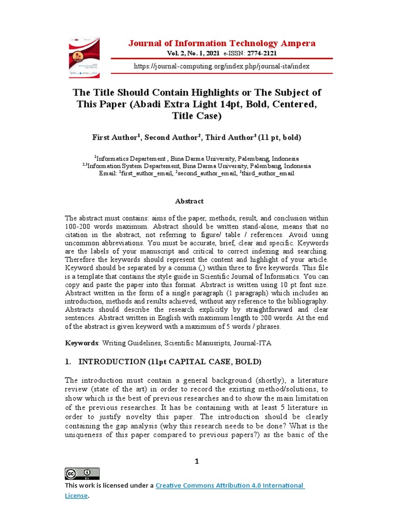 Journal of IT Writing Guidelines | PDF | Computing | Science