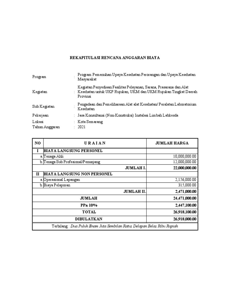 RAB Versi 2 Bulan | PDF