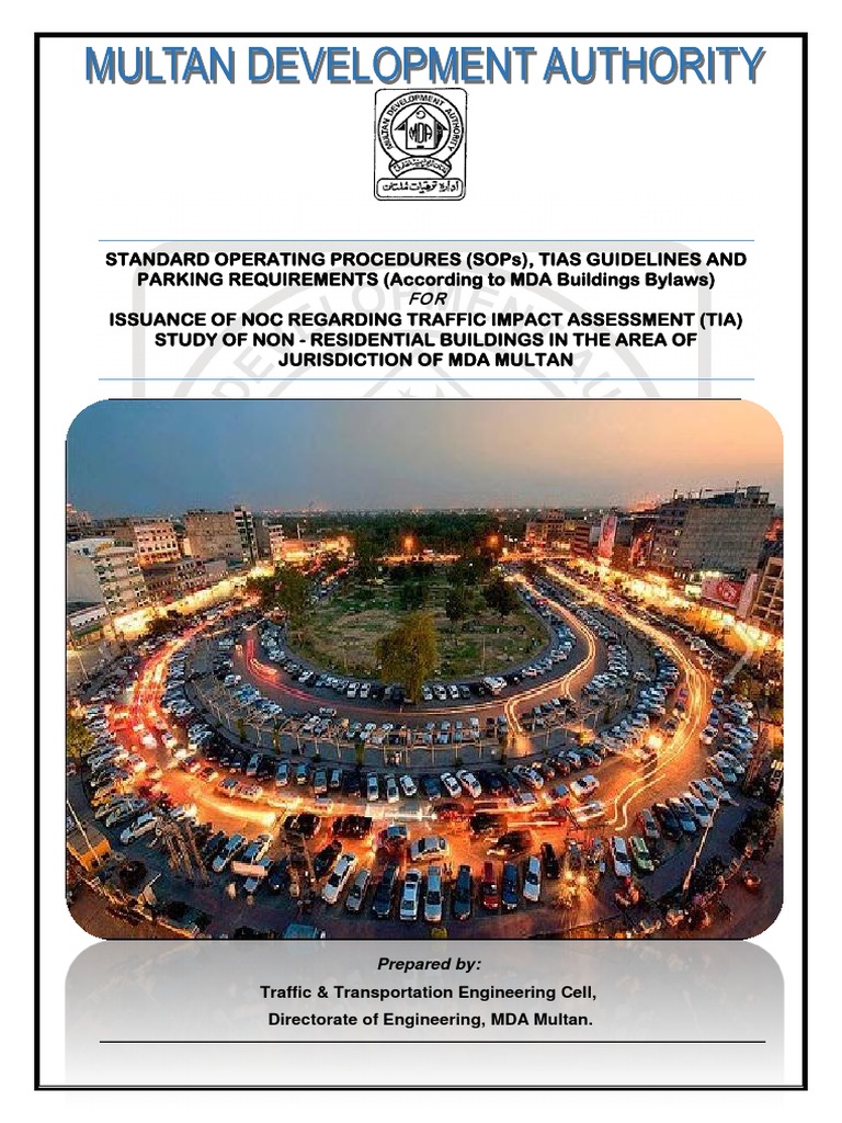 MDA Traffic Impact Assessment SOPs | PDF | Traffic | Parking