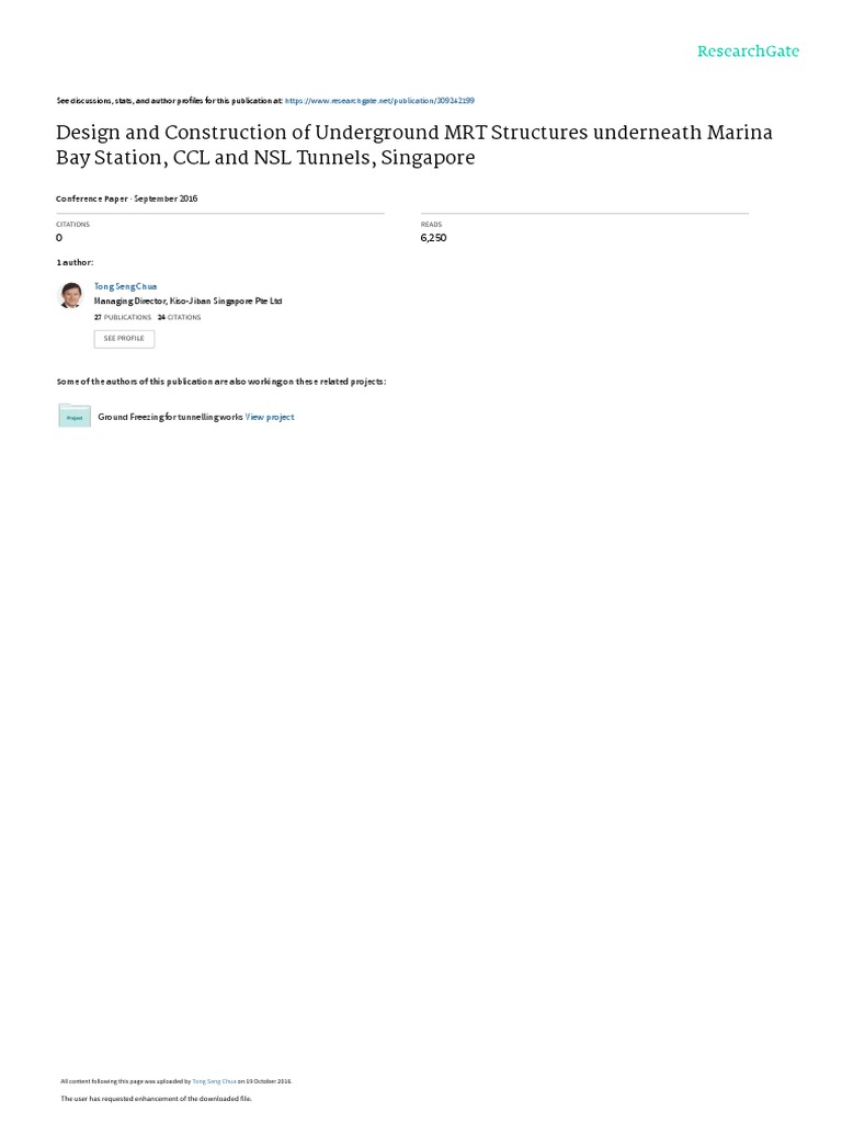 MRT Tunnel Construction Under Marina Bay | PDF | Deep Foundation | Tunnel