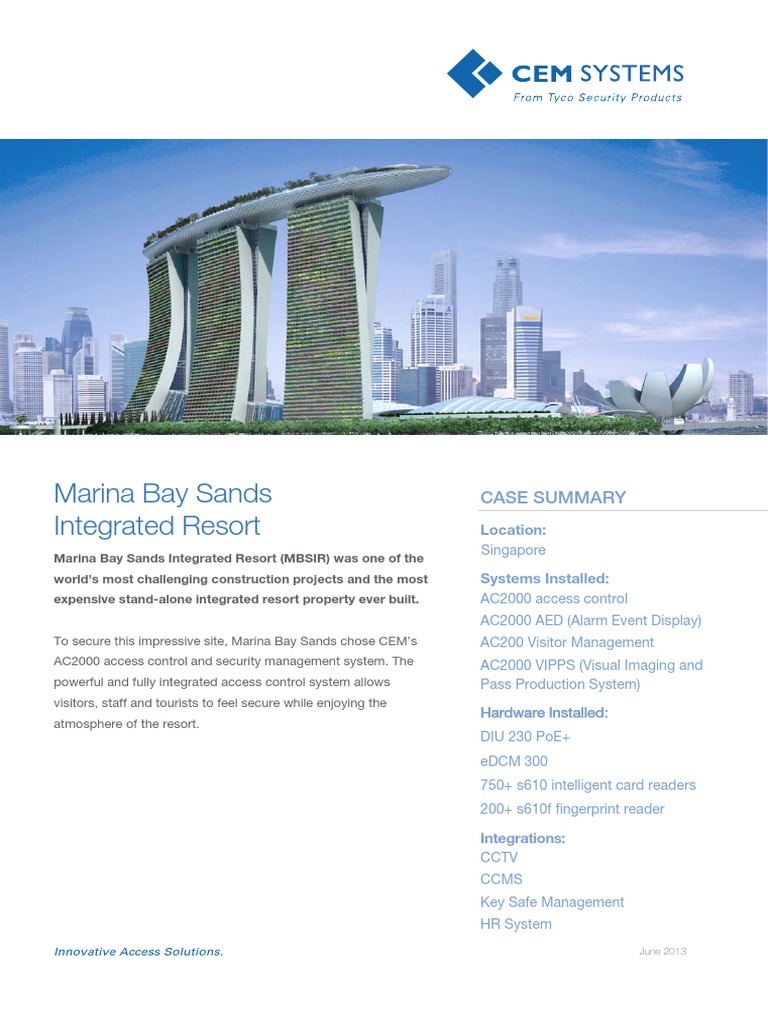 CEM Case Study Marina Bay Sands PDF Access Control Computer Science