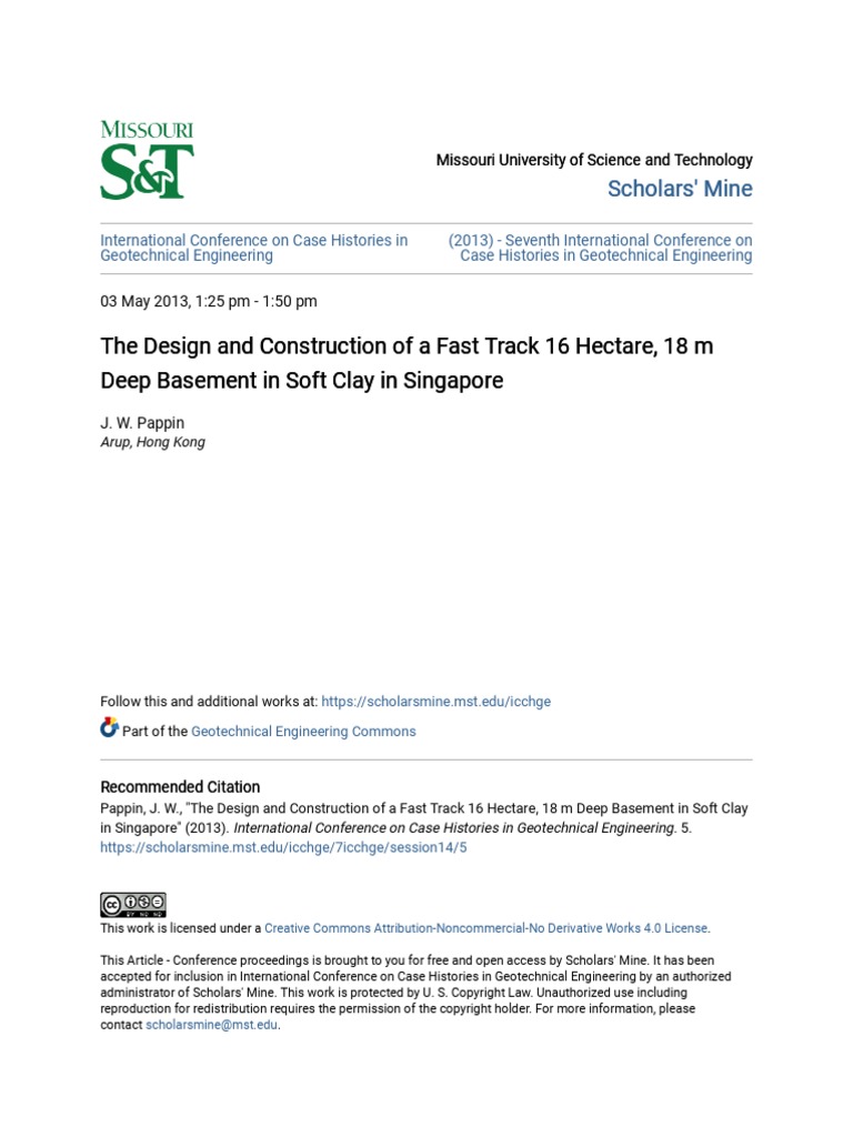 The Design and Construction of A Fast Track 16 Hectare 18 M Deep - 2 ...