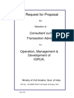 Selection of Consultant cum Transaction Advisor for Operation, Management & Development of IGRUA