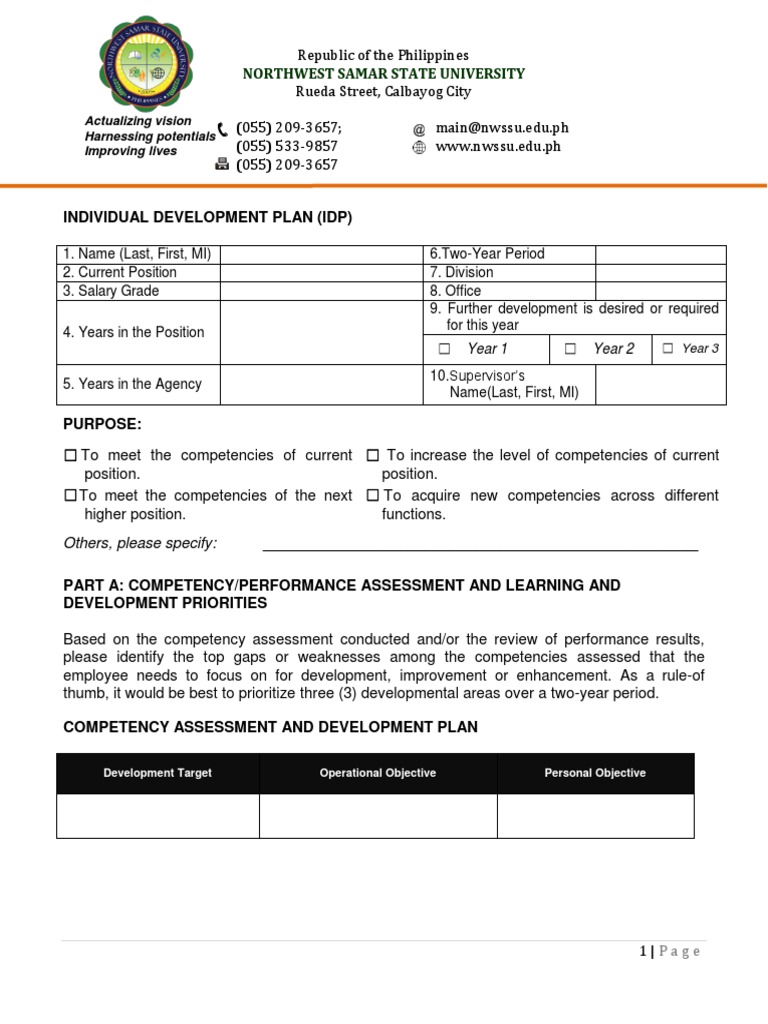 Sample of Individual Development Plan (IDP) | PDF | Applied Psychology ...