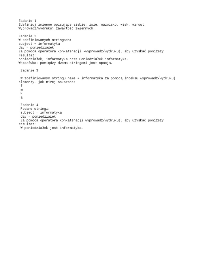 Zadania Python | PDF