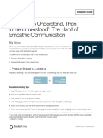 Seek First To Understand, Then To Be Understood: The Habit of Empathic Communication
