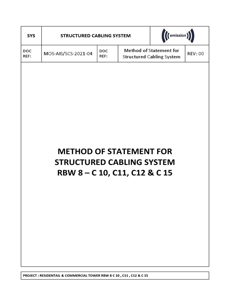 Method Statement SCS PDF Optical Fiber Equipment