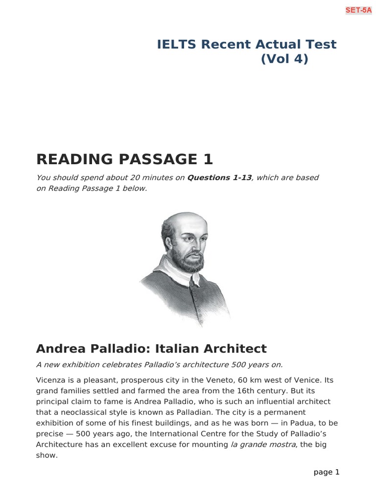 Reading Passage 1: IELTS Recent Actual Test With Answers (Vol 4 ...
