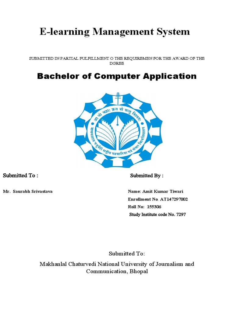 E-Learning Management System Project Report | PDF | Relational Database ...