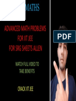 Advanced Math Problems For Iit Jee For SRG Sheets Allen