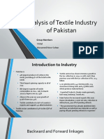 Analysis of Textile Industry of Pakistan: Group Members Vishal Muzammil Noor Sultan