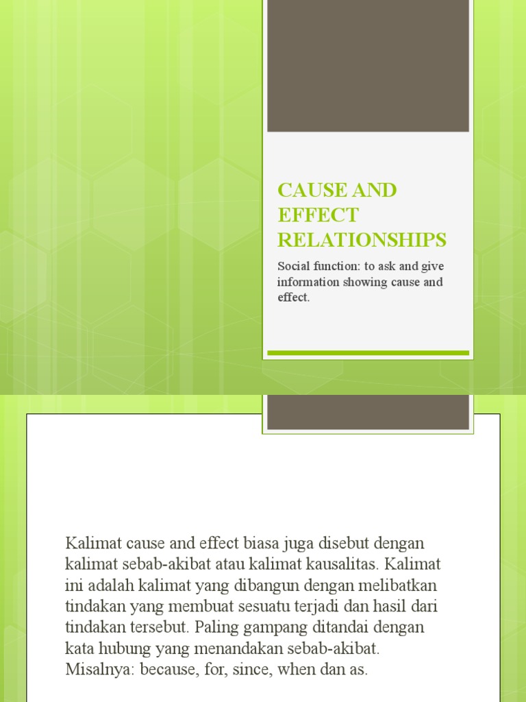 Cause and Effect Relationships | PDF