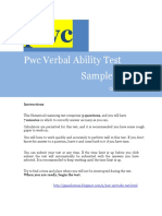 PWC Verbal Ability Test Sample Test: Question Booklet