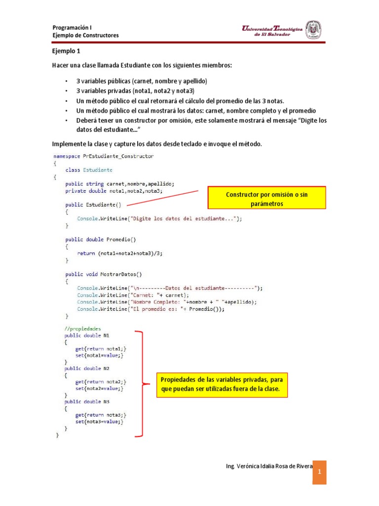 Ejemplos de Constructores en Java | PDF | Constructor (Programación ...