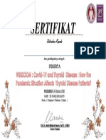 Sertifikat 24 Oktober 2020 - Covid-19 and Thyroid Disease - How The Pandemic Situation Affects Thyroid Disease Patients