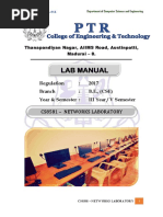 CS8581 - Computer Networks Lab (PTR@9119) Manual