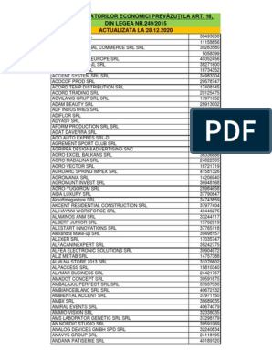 Lista Operatori Economici Gestionare Ambalaje, PDF, Business