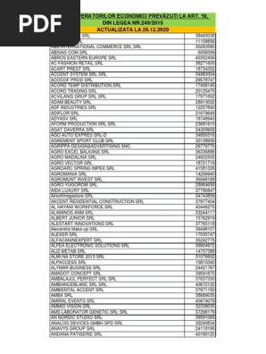 Lista Operatori Economici Gestionare Ambalaje, PDF, Business